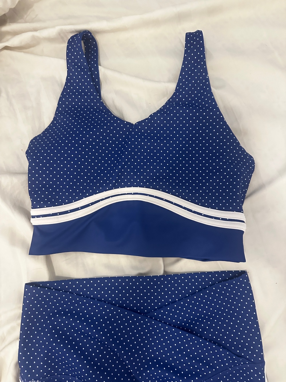 Wilo The Label Blue Polka Dot Workout Set - Picture 3 of 7